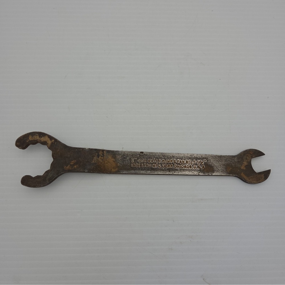 Vintage INDESTRO # 406 double box end wrench- water pump 1"& fan belt 1/2"